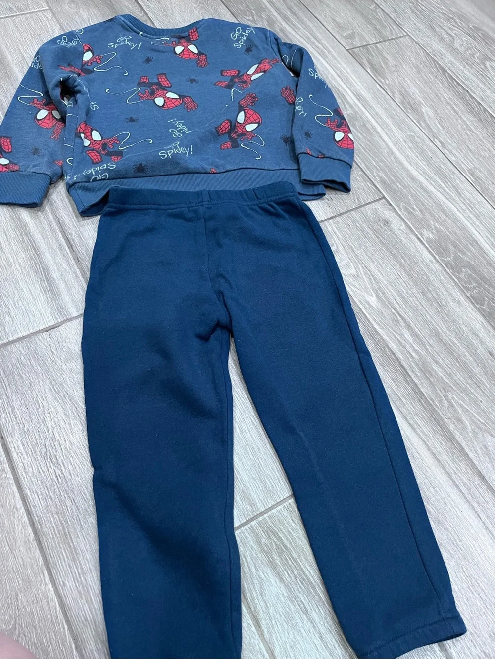 Blue Spider-Print Kids Set